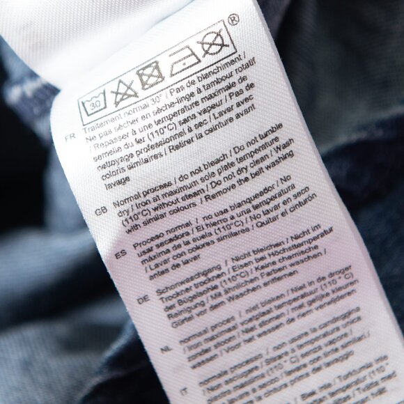 Maje Ralexa Denim Shirt Dress Velvet Belt Snap Front Blue Size 1 Small - Picture 7 of 8